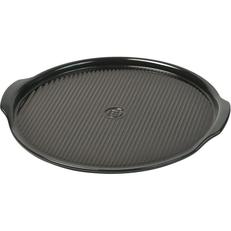 Oven safe 14" Round Large Pizza Stone, Dishwasher safe, Charcoal