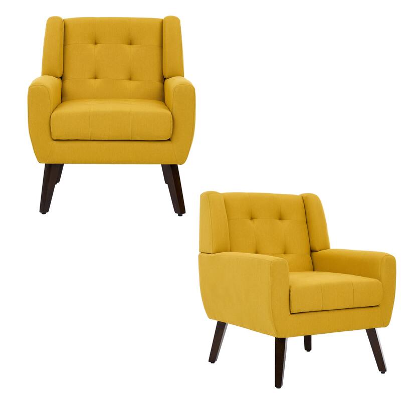 Tufted Arm Chair Upholstered Lounge Chair(Set of 2)