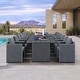 preview thumbnail 14 of 29, PURPLE LEAF Sanori Patio outdoor Dining Set Modern Large Weather-Resistant Aluminum for Garden Backyard Kitchen-Grey 7-Piece Rectangle(long table)