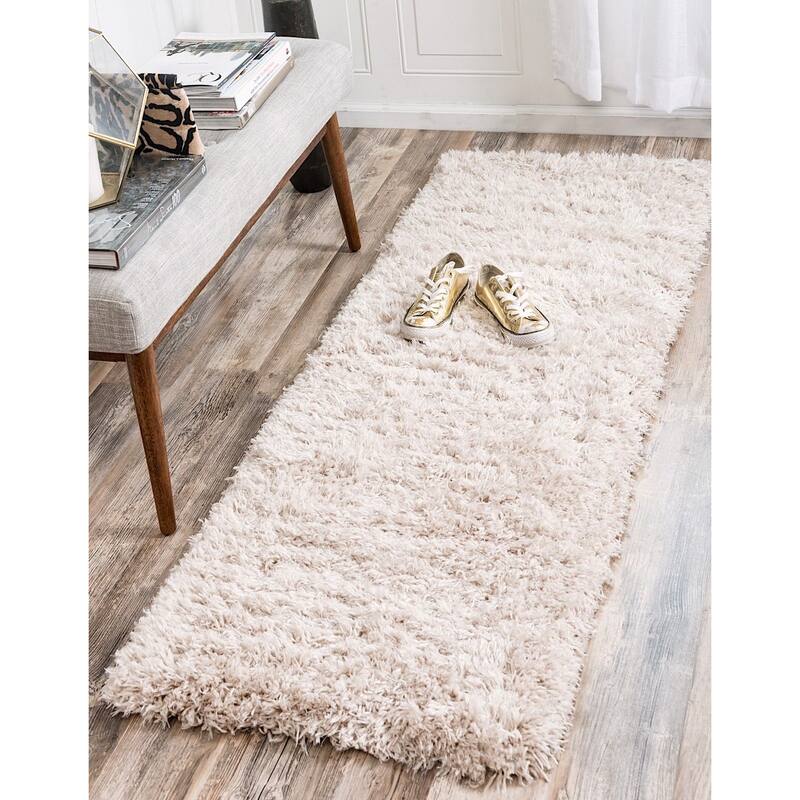 Shag Pling Collection Area Rug - 2'7"x12' - Blonde