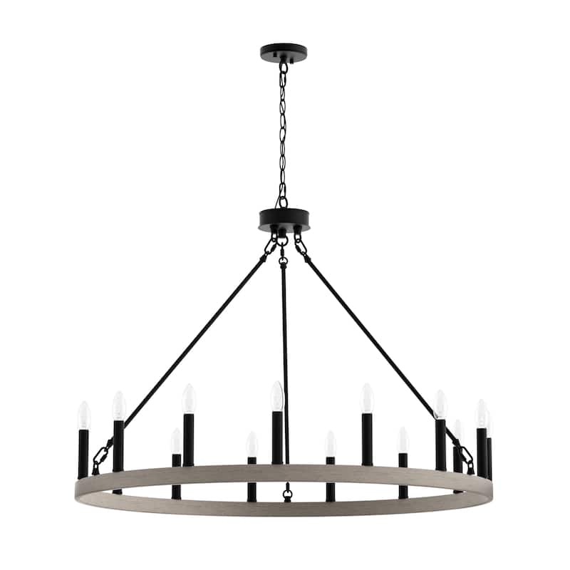 Acroma 15-light Farmhouse Large Wagon Wheel Candle Chandelier with UL Certified - D40'' * H130''