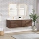 preview thumbnail 34 of 106, Cristo Floating Bath Vanity with White Quartz Stone Top and Mirror