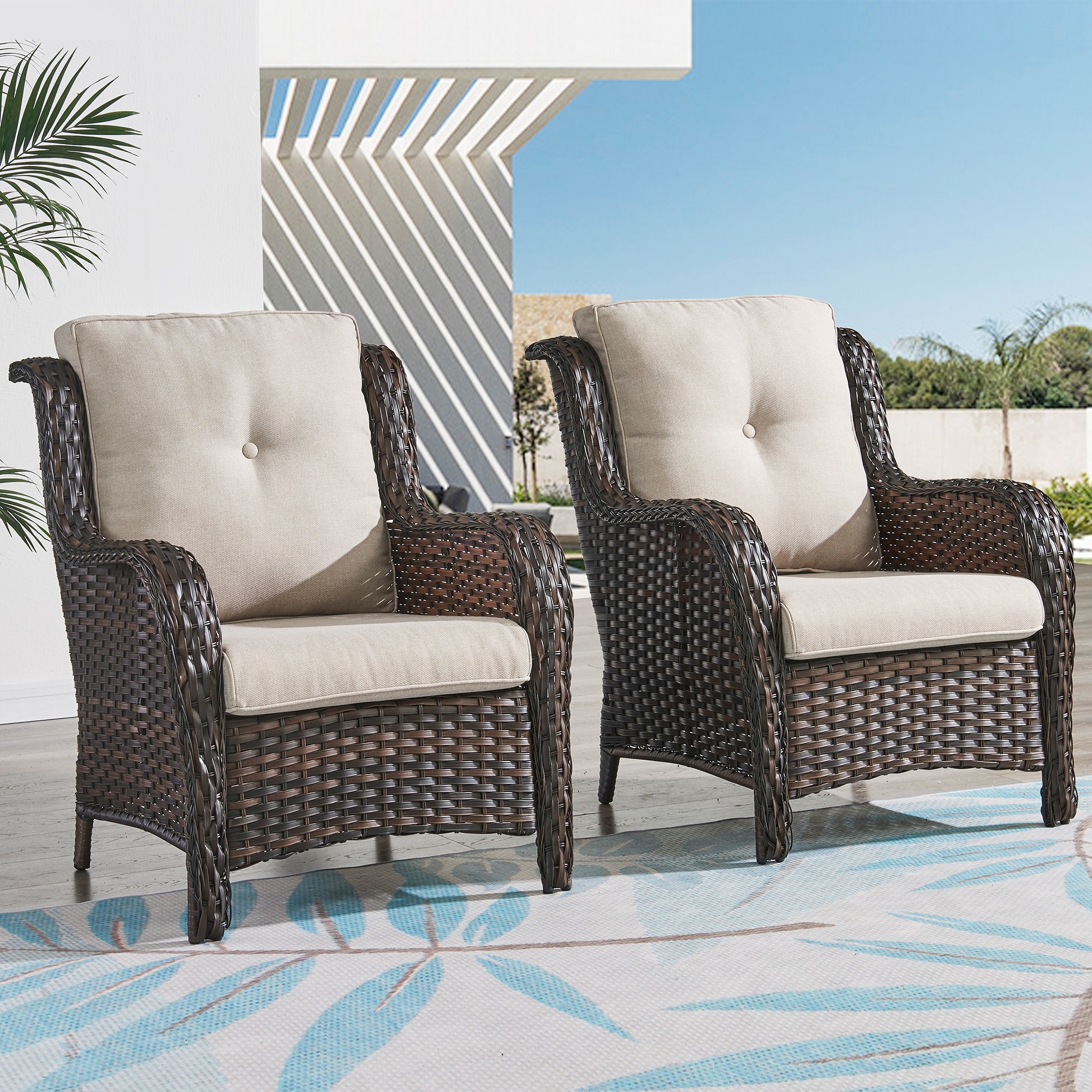 Outdoor wicker club chairs deals