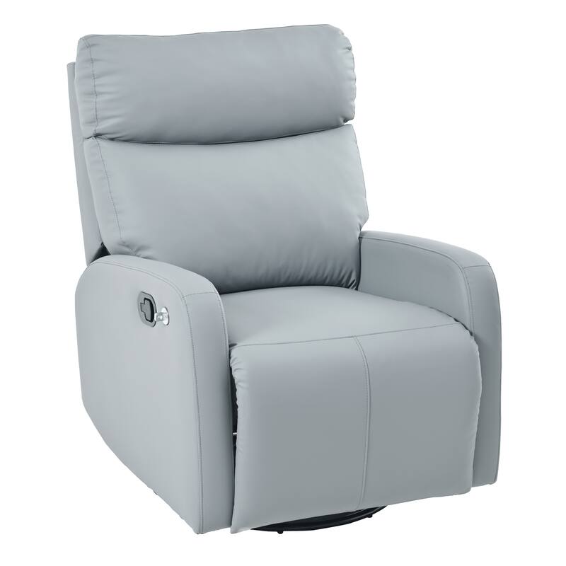 PU Leather 360° Swivel Rocker Recliner with Phone Holder