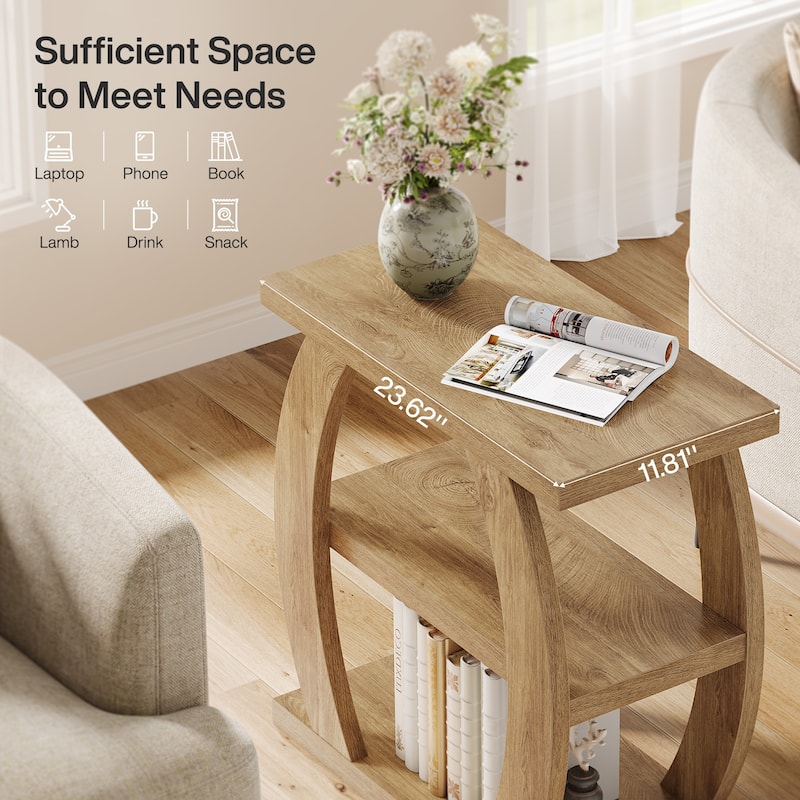 3 Tier Wood End Table for Living Room