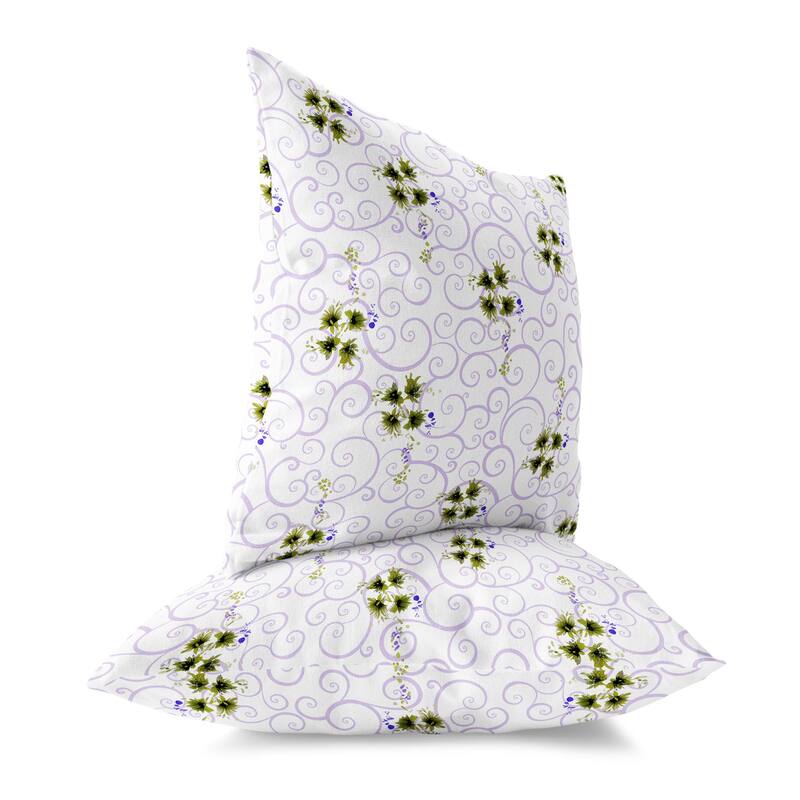 Purple And Green Orchid Artistry Indoor/Outdoor Throw Pillow Zipper