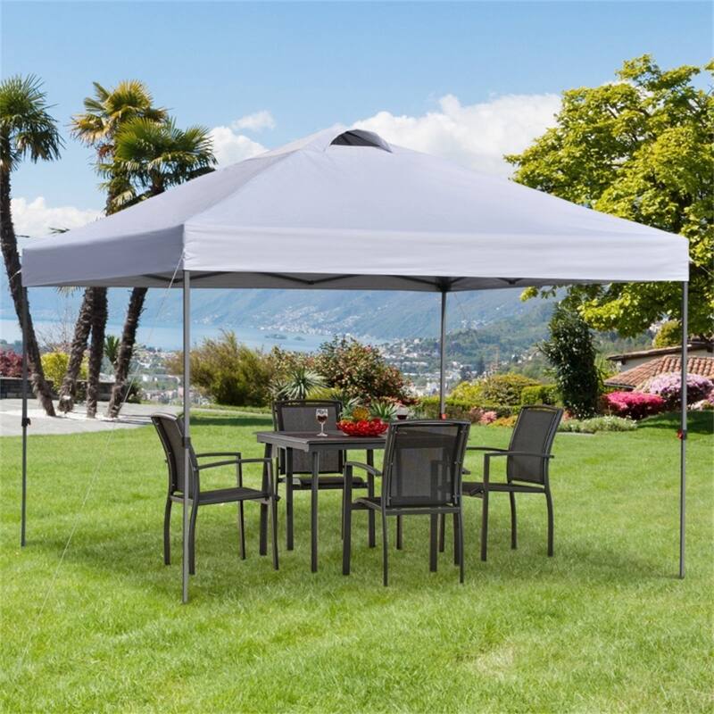 White Steel Oxford Cloth Pop-Up Canopy Tent UV Protection Outdoor