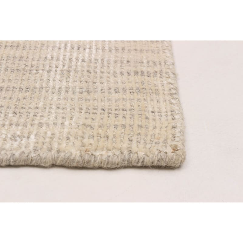 ECARPETGALLERY Hand-knotted Tangier Light Khaki Viscose, Wool Rug - 5'0 x 7'11