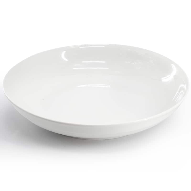 Gibson Home 2 Piece 11 Inch Round Fine Ceramic Serving Bowl Set in White