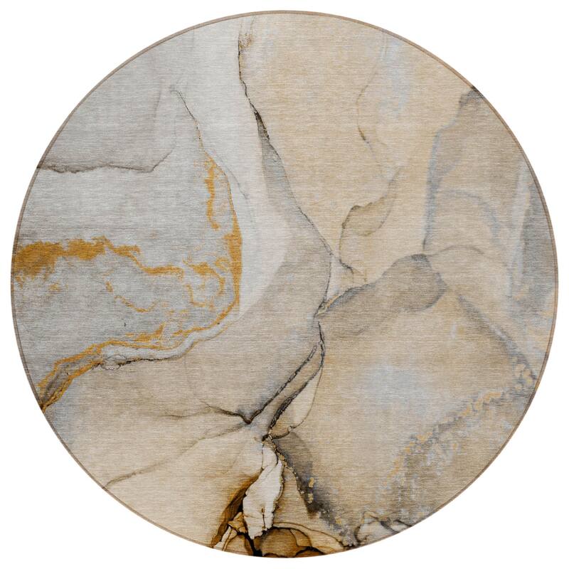 Elfi Modern Art-Inspired Weather Resistant Versatile Elegance Round Outdoor Rug - 8' Round