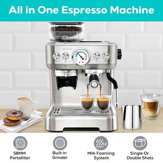 Casabrews 5700Gense  All-in-One Espresso Machine with Grinding Memory Function