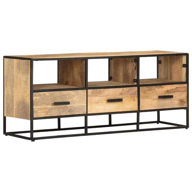 vidaXL TV Stand 43.3"x11.8"x17.7" Rough Mango Wood