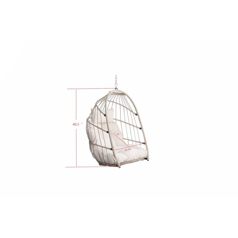 Outdoor Rattan Egg Swing Chair with Comfortable Seating and Durable PE Wicker for Relaxation