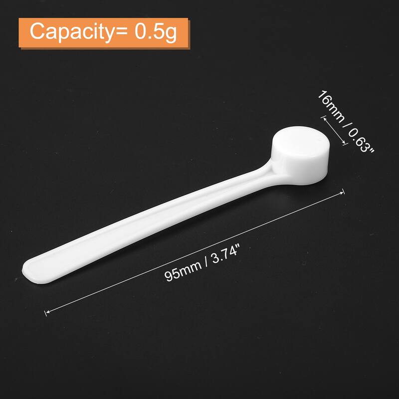 10Pcs 500 Milligram Teaspoon Micro Scoops Mini Measuring Spoons, White - White - 10Pcs