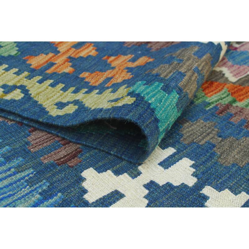 Flatweave Said Red/Blue Rug - 6'8" x 9'10"
