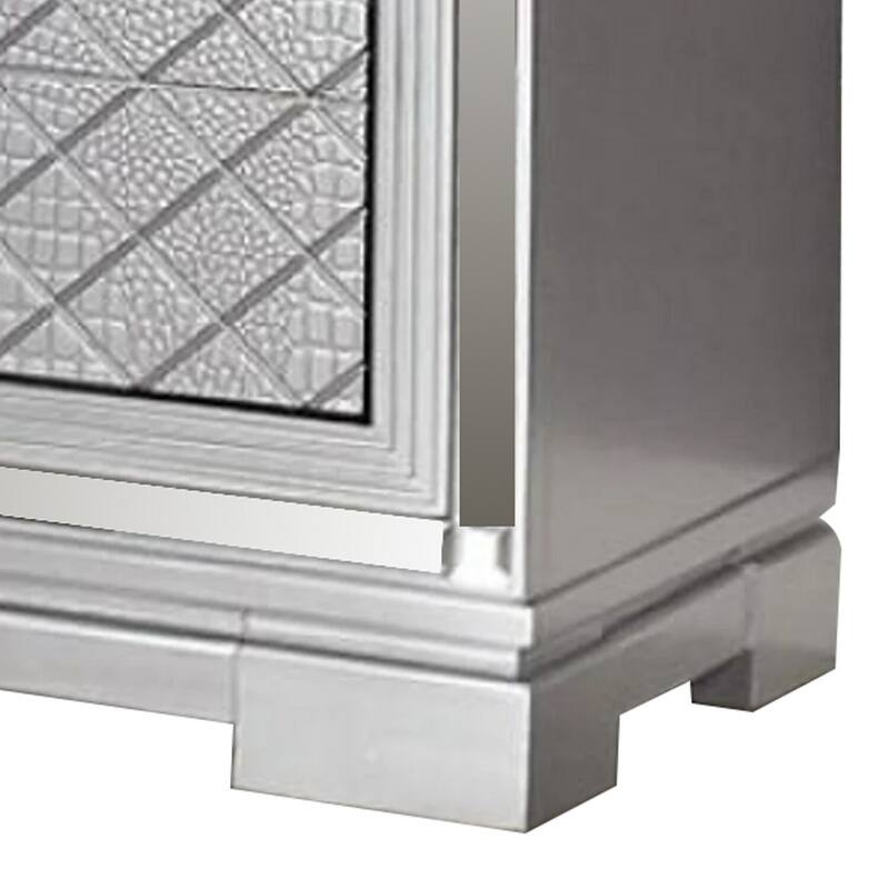 Silver 3 Drawer 28 in. W Nightstand with Sturdy Hardware and Ample Storage