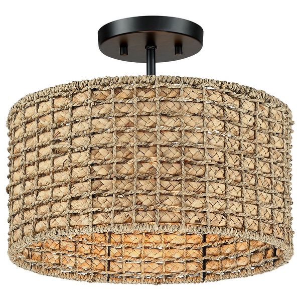 Flush mount wicker light cheap