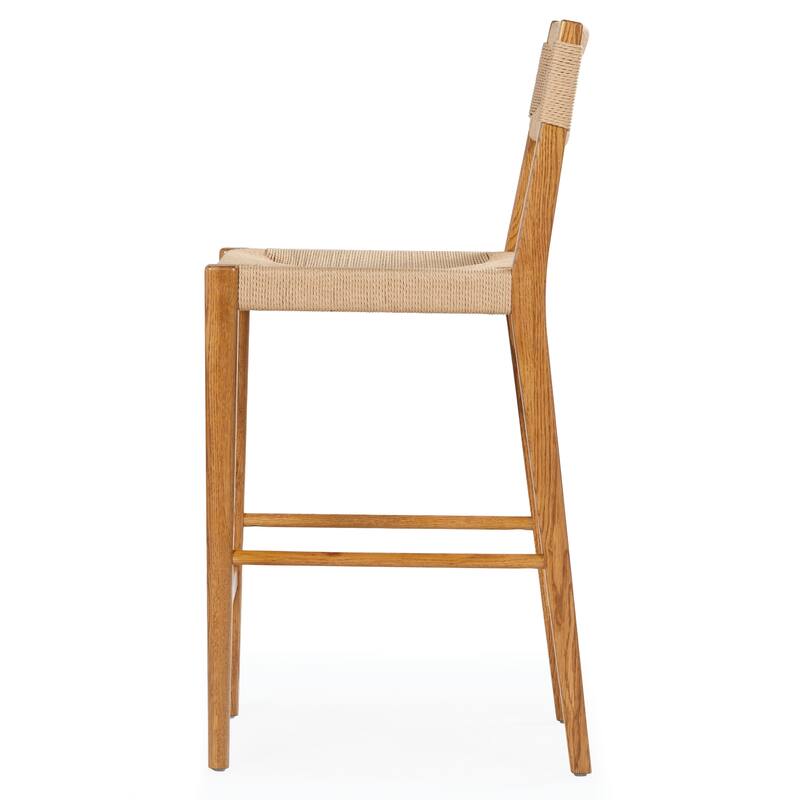 SAFAVIEH Couture Cody Rattan Counter Stool - 17"W x 20"D x 39"H