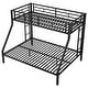 preview thumbnail 8 of 10, Twin XL over Queen Metal Bunk Bed with Ladder and Guardrails, Black