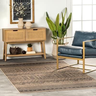 Nuloom Anisa SuperiorWash Tribal Stripe Easy-Jute Machine Washable Area Rug