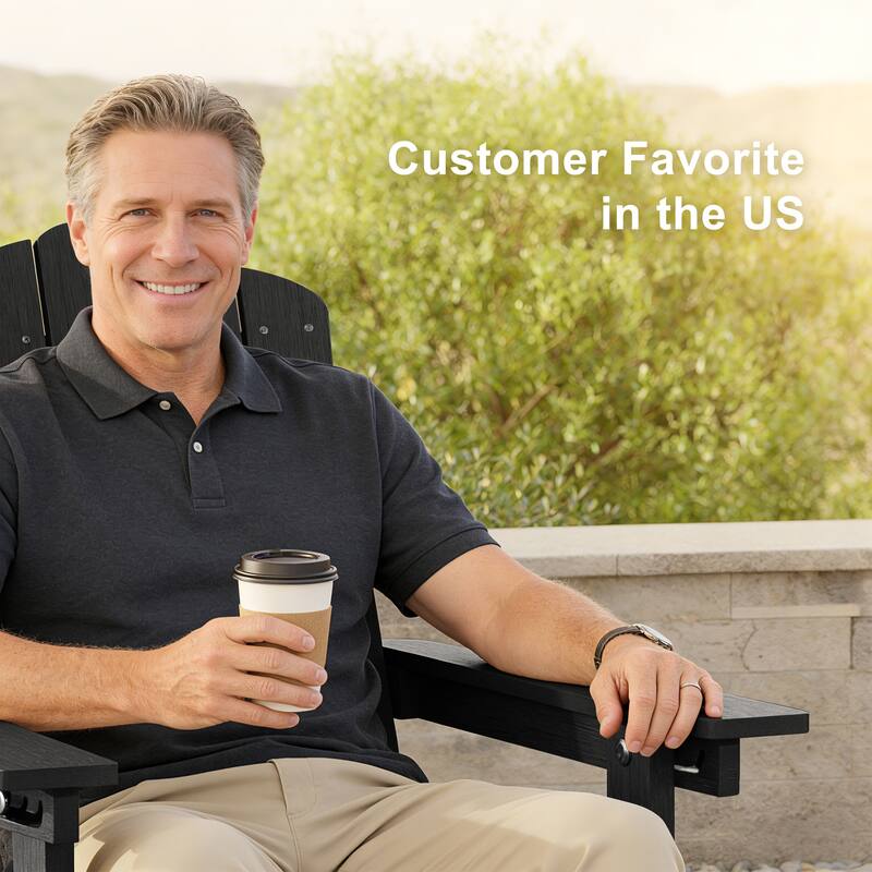 Glider Adirondack Patio Chair, 3-Position Adjust Smooth Motion Chair