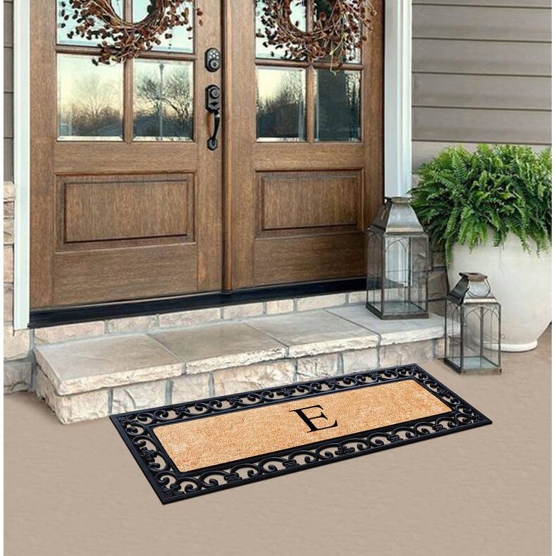A1HC Exclusive Hand Crafted Myla Monogrammed Entry Doormat, 18" x 48"
