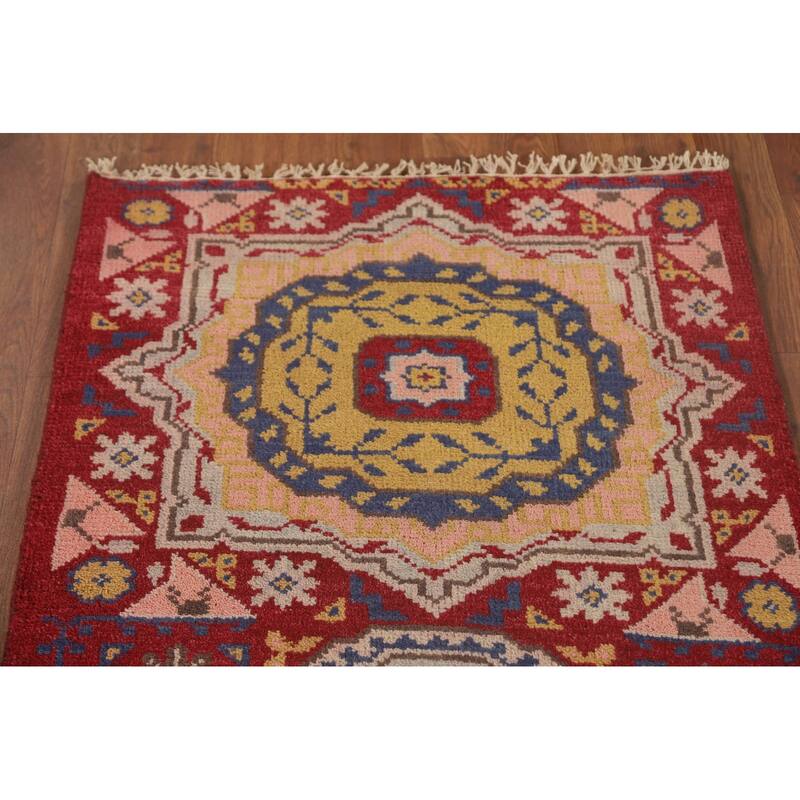 Red Heriz Serapi Oriental Runner Rug Handmade Wool Carpet - 2'5" x 7'10"
