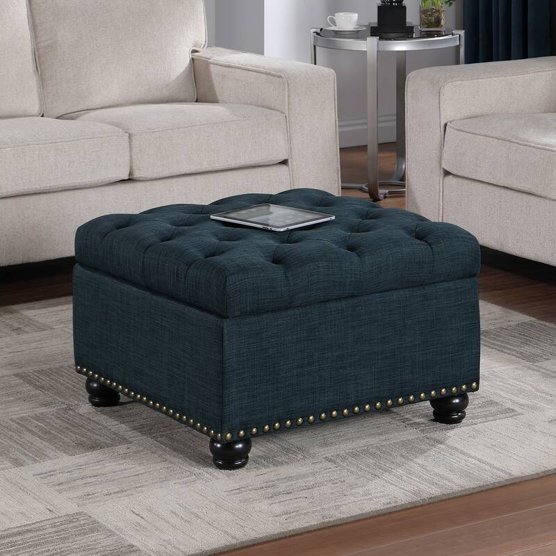 Multipurpose Ottoman Coffee Table with Storage Space for Compact Living Rooms, Doubles as Seating or Footrest