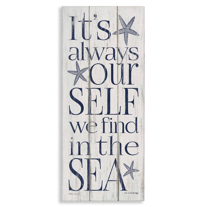 Stupell Our Self We Find In The Sea Planked Look, Canvas, 10 x 1.5 x 24, Made in USA - 10 x 24