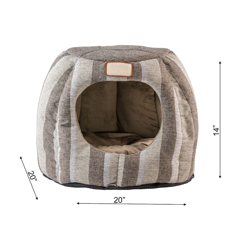 Cat Cave Shape Bed With Anti- slip Waterproof Base - 18"(L) x 18"(W) x 17"(H)