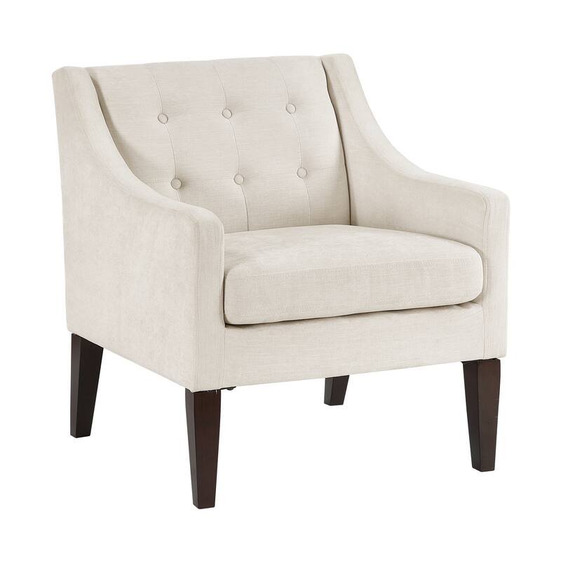 Laertes 26" Textured Fabric Accent Chair - Button-Tufted Chair Back - Beige