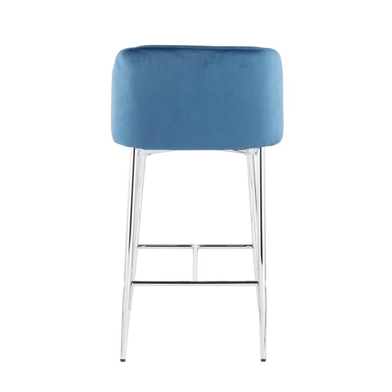 Silver Orchid Harding Velvet Counter Stool (Set of 2)