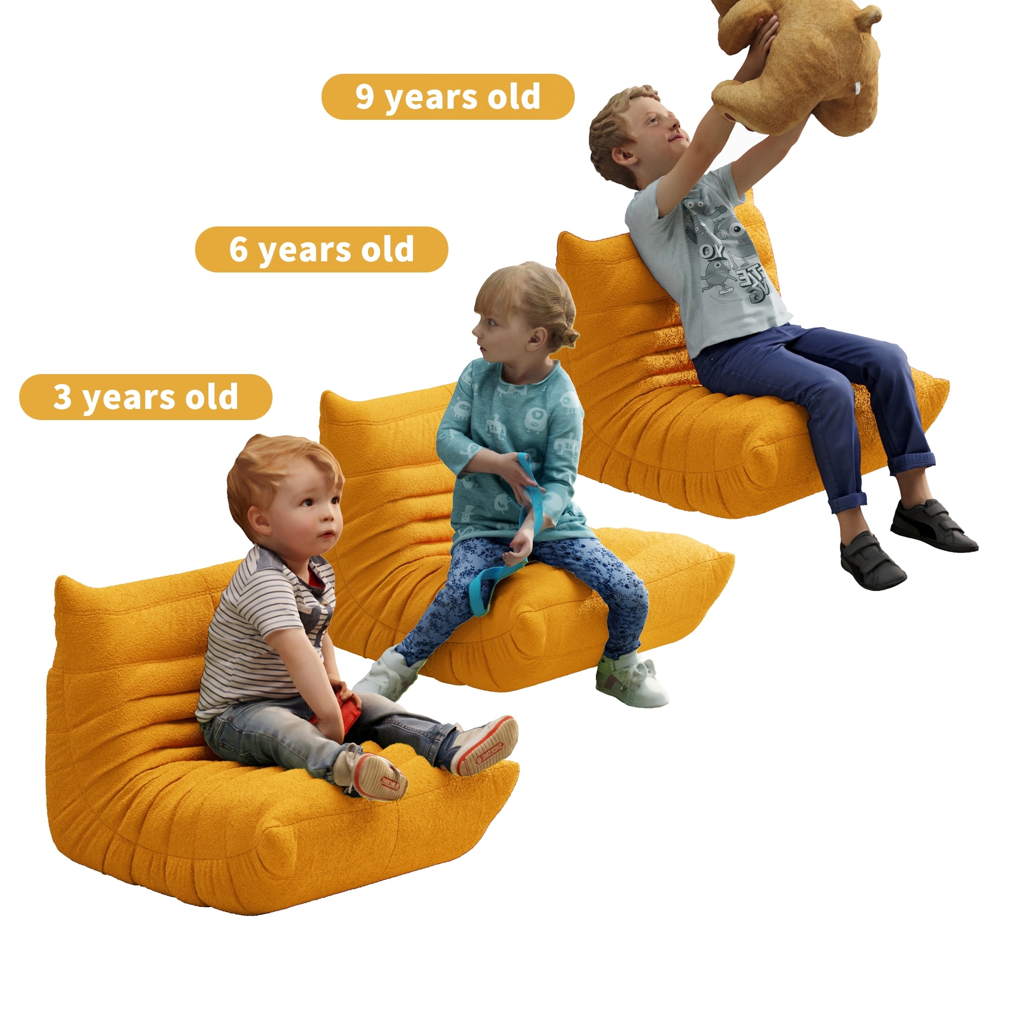 Bean Bag Chairs for Kids Comfortable Back Support Lazy Sofa