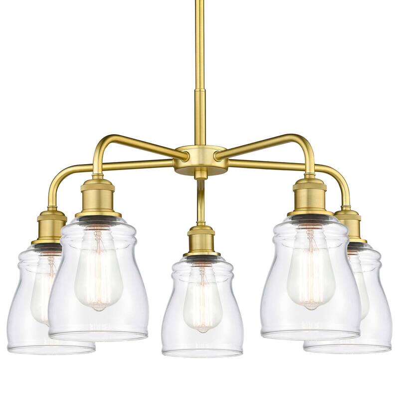 Innovations Lighting 516-5CR-15-23 Ellery Chandelier Ellery 5 Light - Satin Gold / Clear