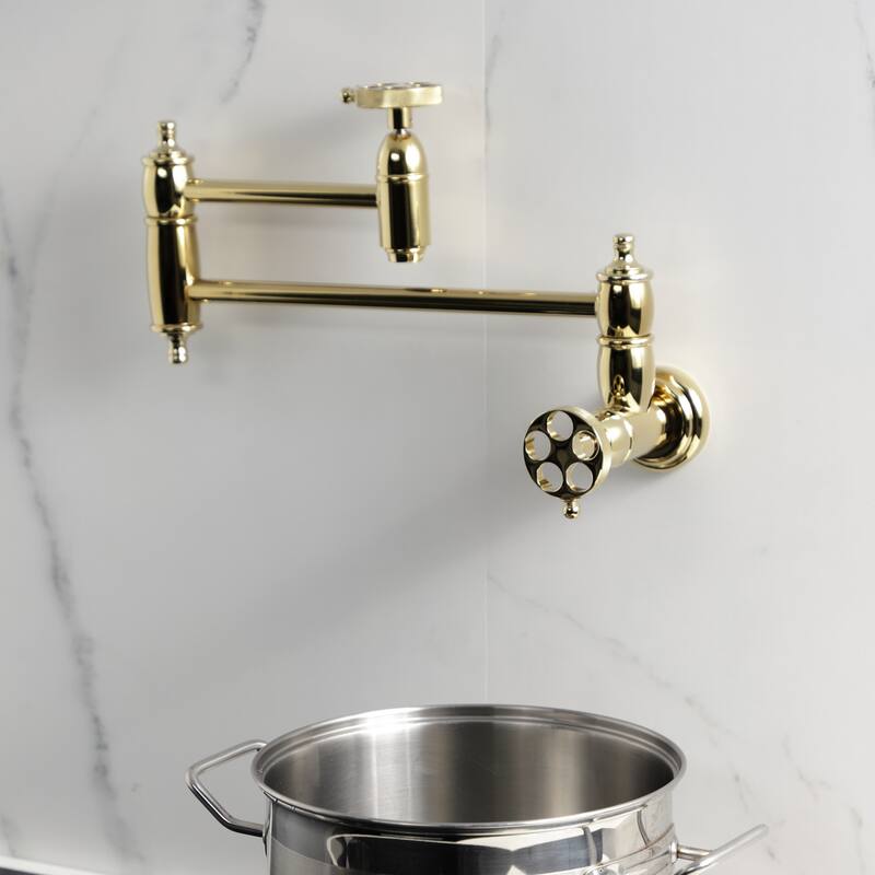 Wendell Two-Handle 1-Hole Wall Mount Pot Filler Faucet