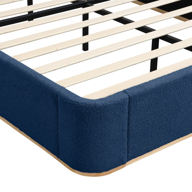 Christopher Knight Home - Valerian Boucle Upholstered Platform Bed with Double-Pillow Headboard