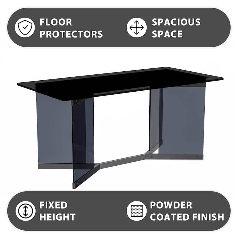 Oryn Rectangular Dining Table with Glass/Sintered Stone Top
