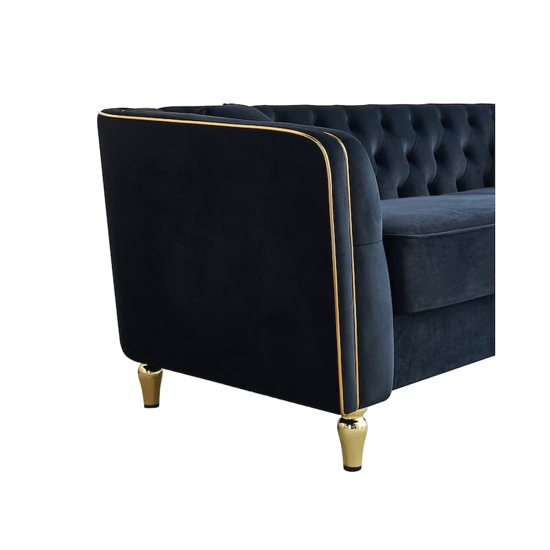 87.01"Modern Tufted Velvet Sofa ,Stylish And Comfortable For Living Room Sofa,Hotel Apartment