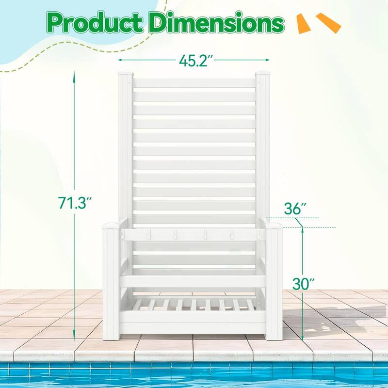 Waterproof Outdoor Pool Storage Bin with Hooks, Basket Holder or Long Panel for Poolside & Patio