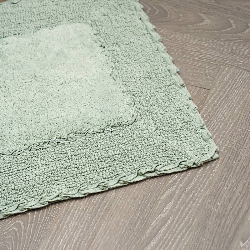 Laura Ashley Ruffle Border Pure Cotton Bath Rugs