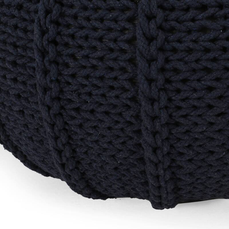 Corisande Knitted Cotton Pouf by Christopher Knight Home