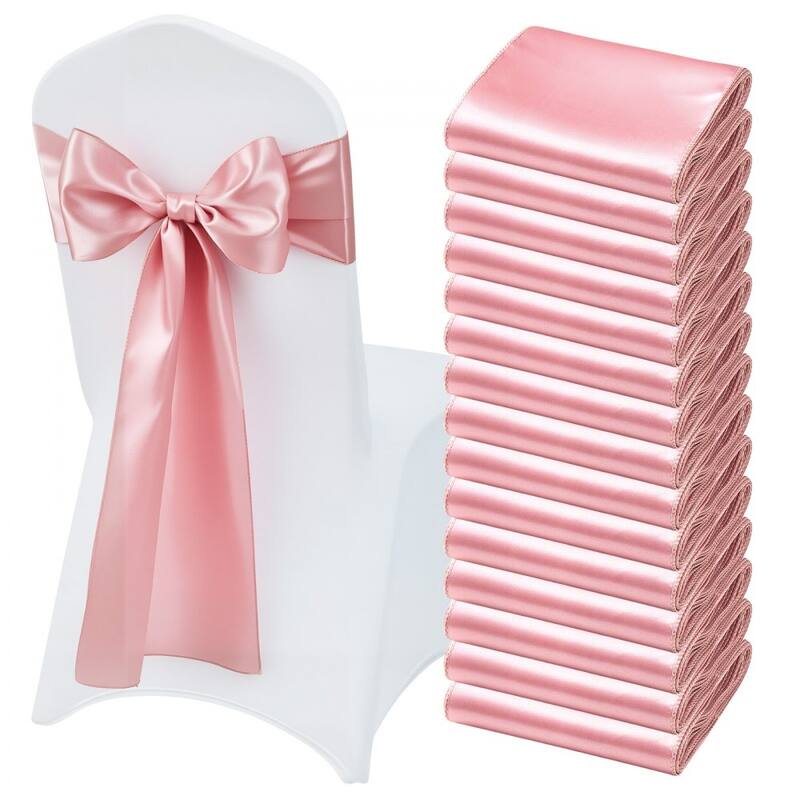 Satin Chair Ribbons for Wedding Reception Adjustable Fit for Folding Banquet and Chiavari Chairs