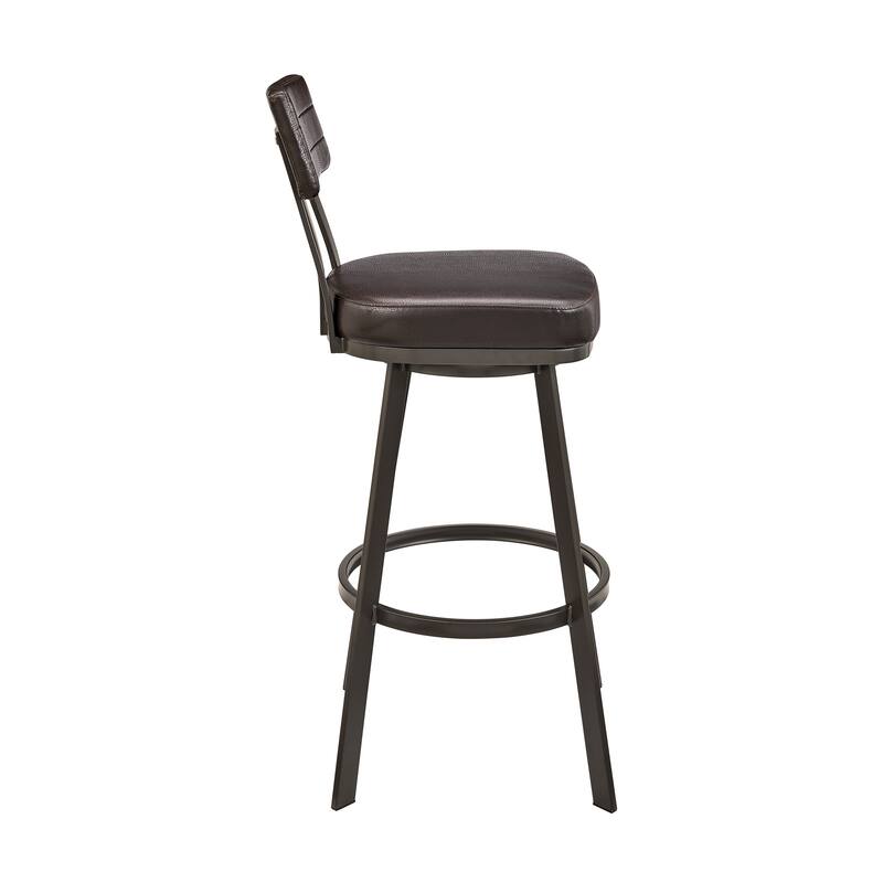 Jinab Upholstered Metal Swivel Bar or Counter Height Bar Stool