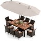 preview thumbnail 1 of 53, Costway 11 PCS Patio Dining Set with 15ft Double-Sided Patio Umbrella