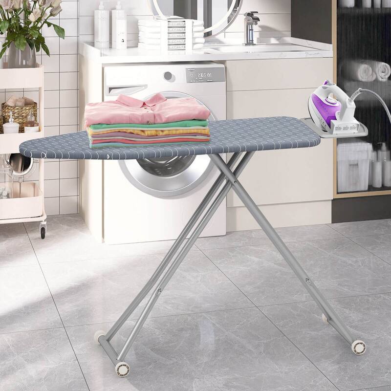 Costway 47" x 15" Iron Board with Removable Silver-coated Cover & - See Details
