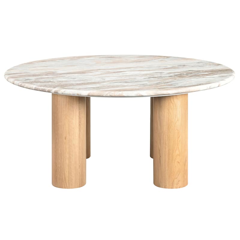SAFAVIEH Couture Tylee Solid Wood/Marble Coffee Table - 36Wx36Dx16H