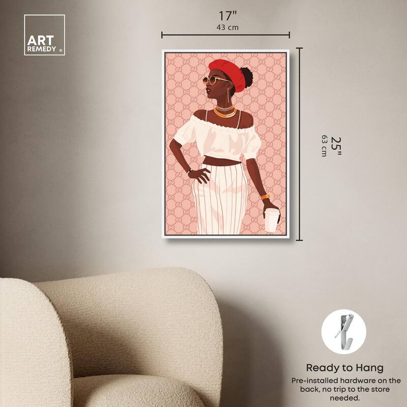 Her Stylish Coffee Look Canvas by Art Remedy