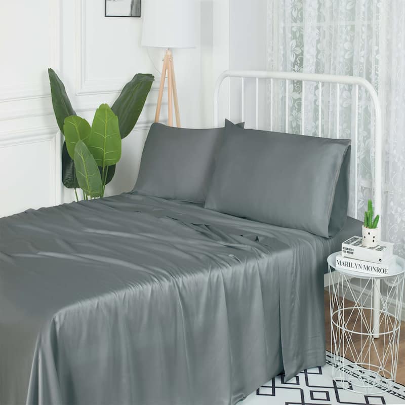 Fabstyles Metro Bamboo Sheet Set 4 Pieces With Deep Pocket - King - Charcoal
