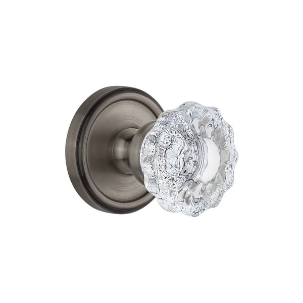 Grandeur GEOVER_DD_NA Georgetown Solid Brass Rose Dummy Knob Set with Versailles Crystal Knob