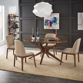 Rondo Walnut 5-pc Dining Set by iNSPIRE Q Modern